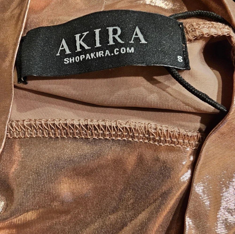 AKIRA Metallic Long Sleeve Mock neck Top - Picture 2 of 4